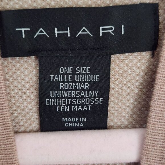 Tahari Mauve Windowpane Plaid Poncho Sweater One Size - Picture 7 of 8